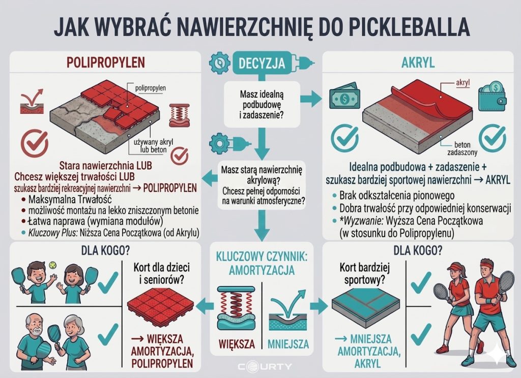 jak wybrać nawierzchnię do pickleballa